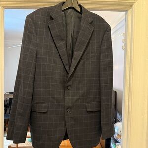 Saks Fifth Avenue Black Label Gray Checkered Blazer
